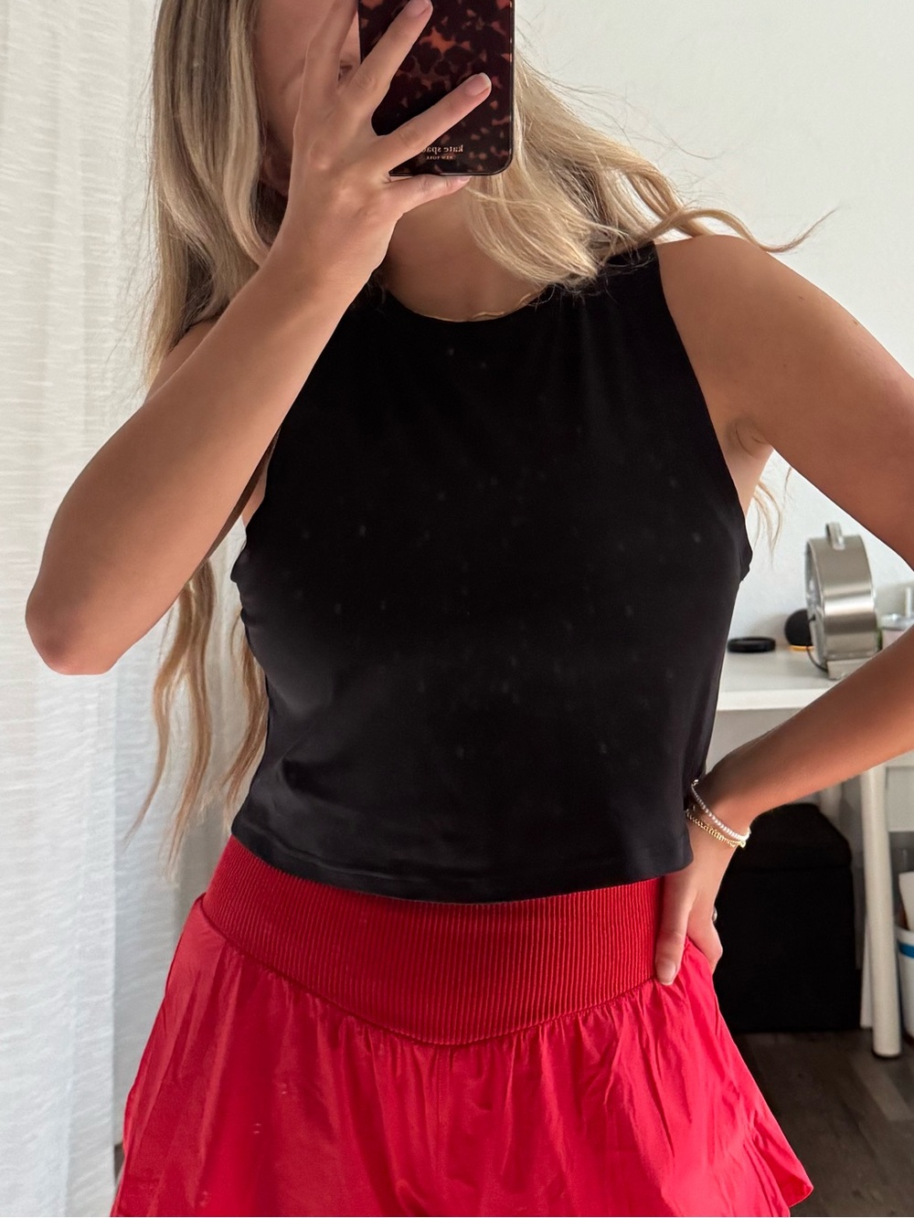 Black YOGALICIOUS cropped workout tank top